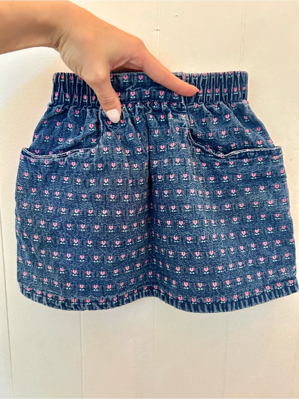 Vintage Oshkosh Skirt with Pink Flower Print